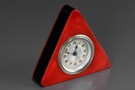 New Haven Triangle Laminated Catalin Clock in Red and Black